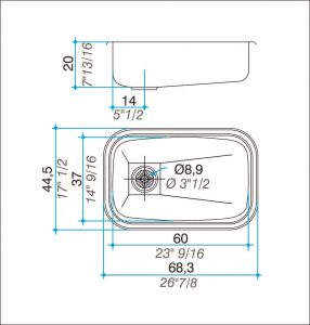 Bacha Acero Johnson E60 Marmoleria Giacomo Portaro Planos
