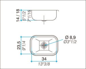 Bacha Acero Johnson t34 Marmoleria Giacomo Portaro Planos